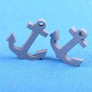 Coastal Charm Wooden Anchor Embellishments 4pc set